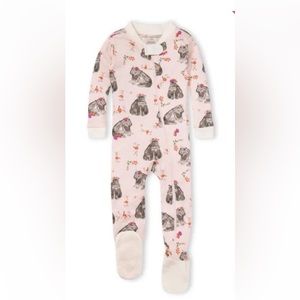 Burt’s bees hippie hippos organic cotton footie pajamas